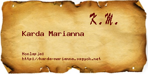 Karda Marianna névjegykártya